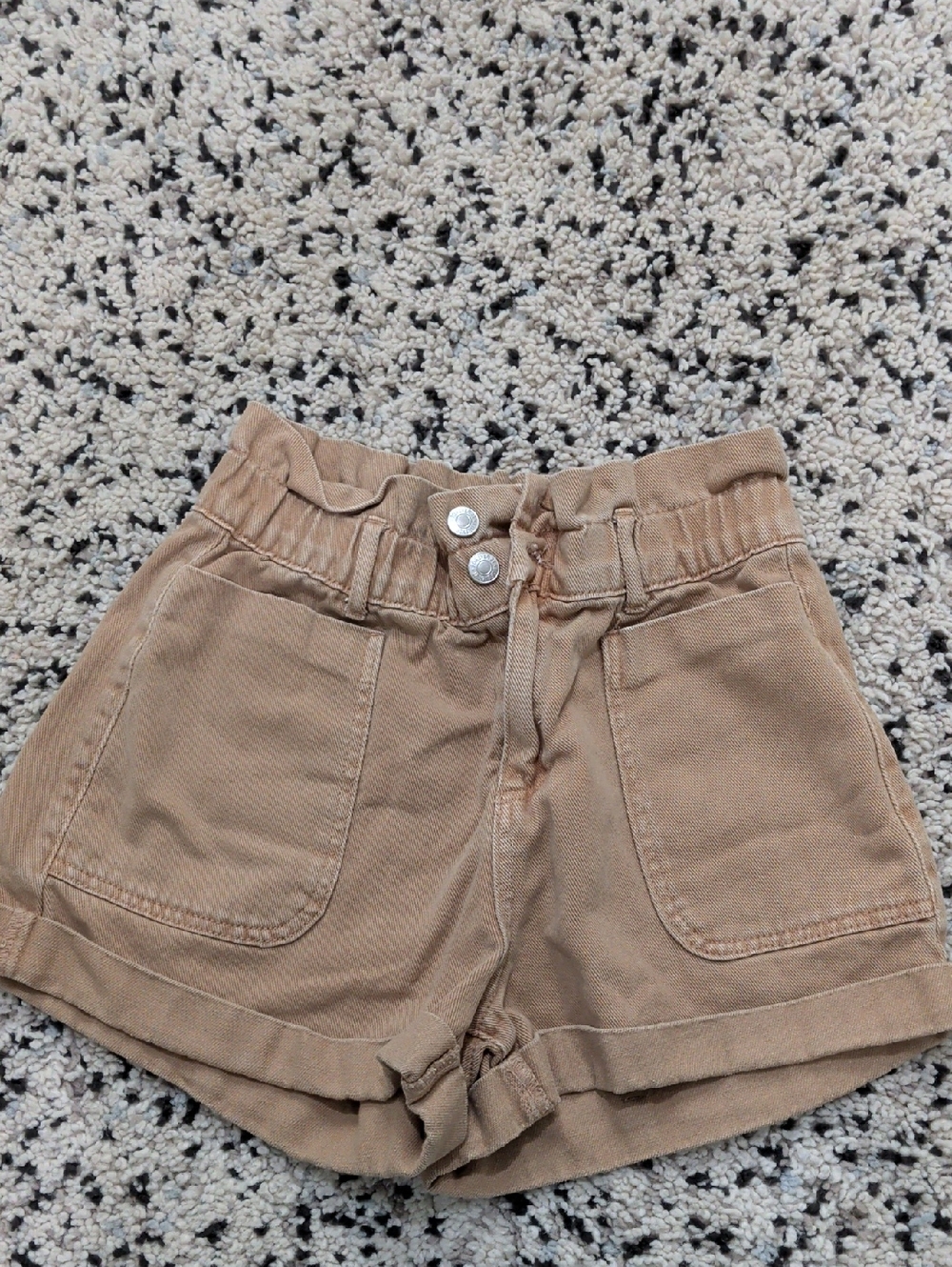 Forever 21 Tan Paperbag Waist Shorts Size S